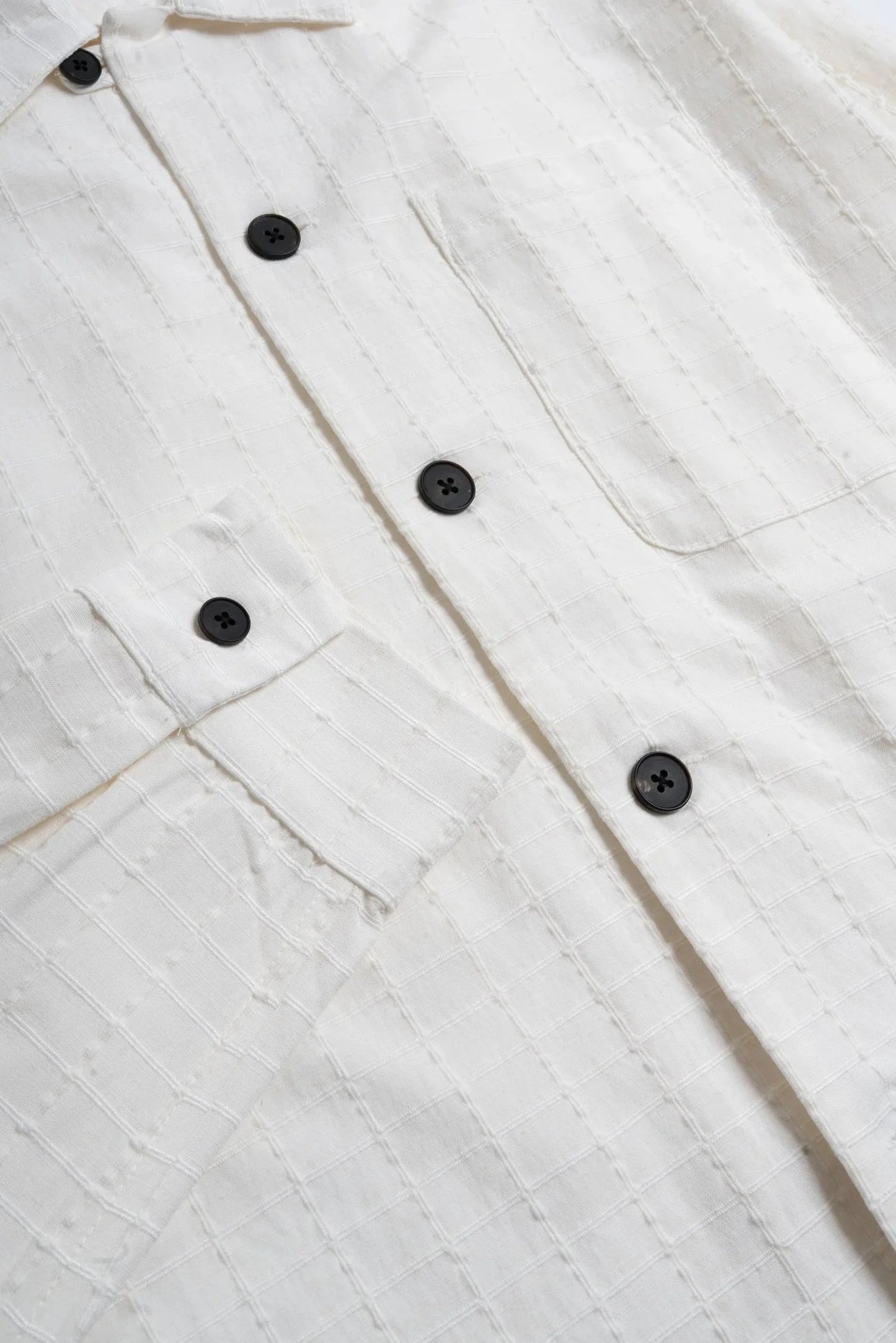 Jacquard Overshirt - Ecru Stripe