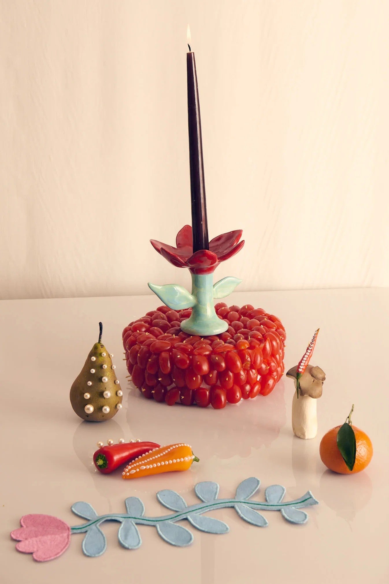Irina Red Candleholder
