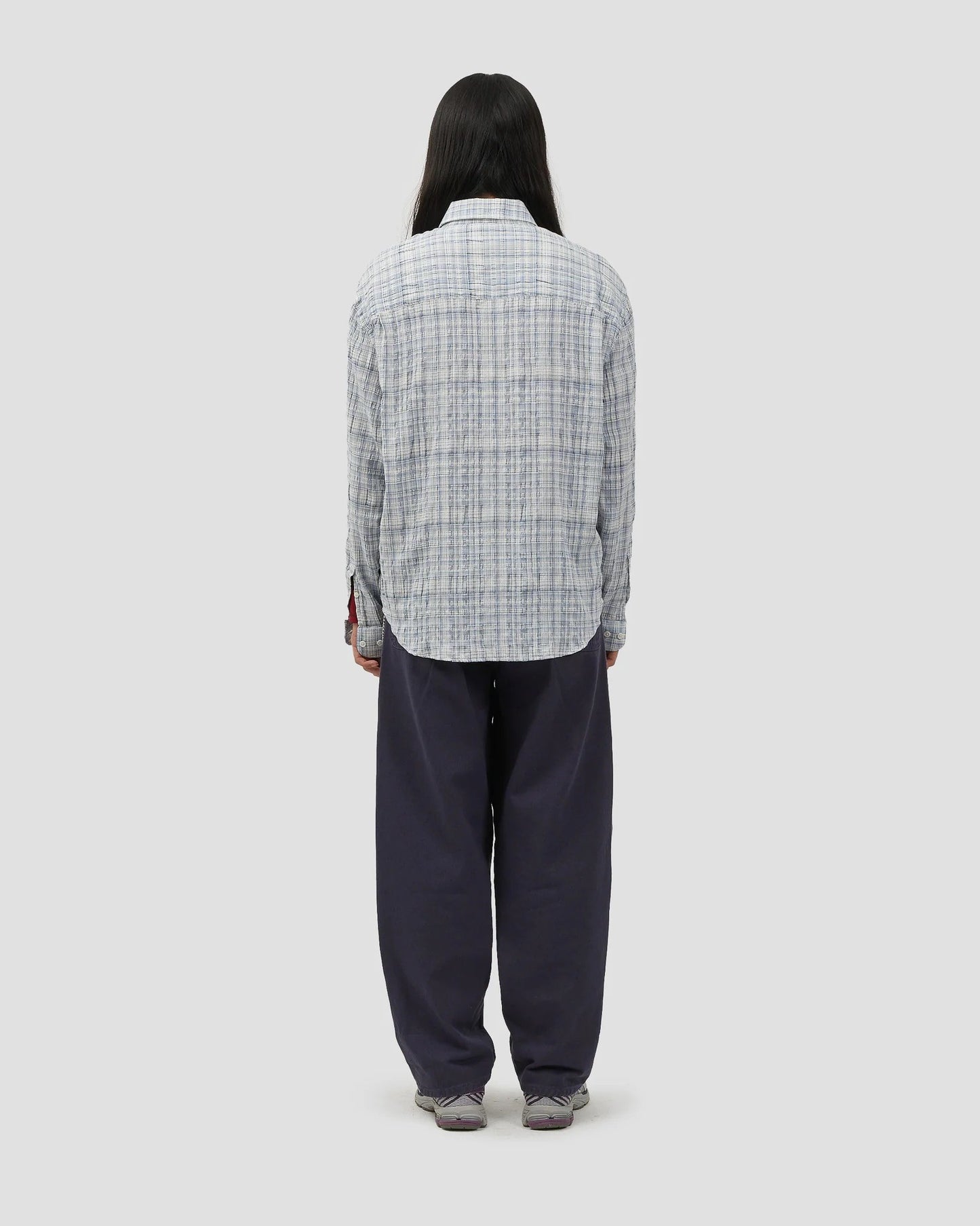 Oversized Shirt Textured Blue