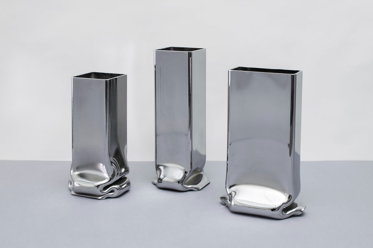 Pressure Vase Square Tall, Chrome