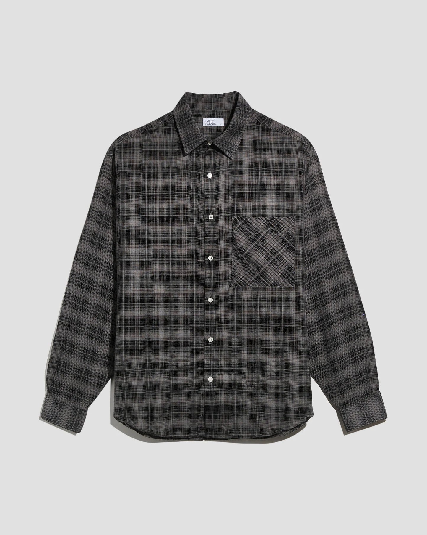 Oversized Shirt Plaid Black