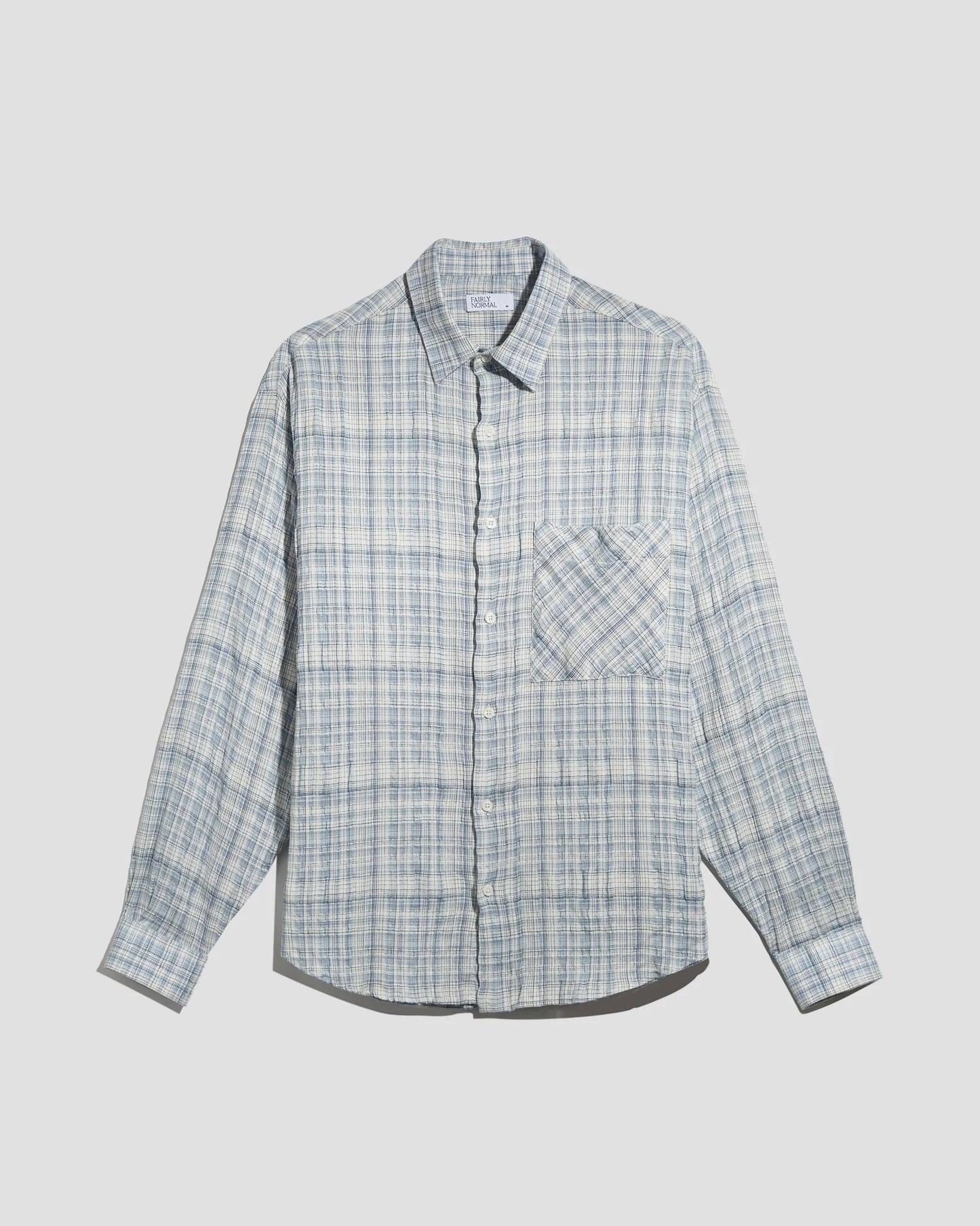 Oversized Shirt Textured Blue