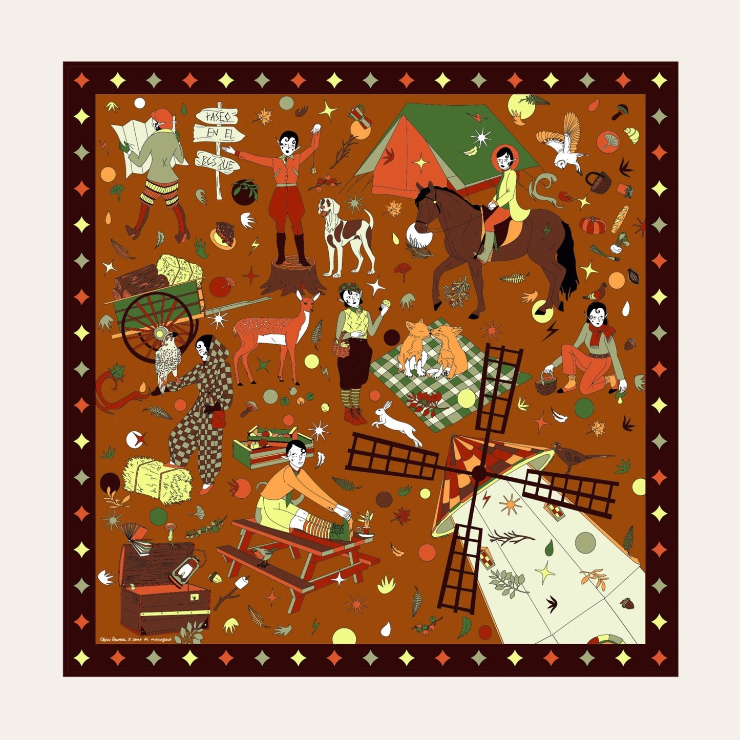 Silk scarf - Paseo en el Bosque