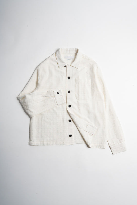 Jacquard Overshirt - Ecru Stripe
