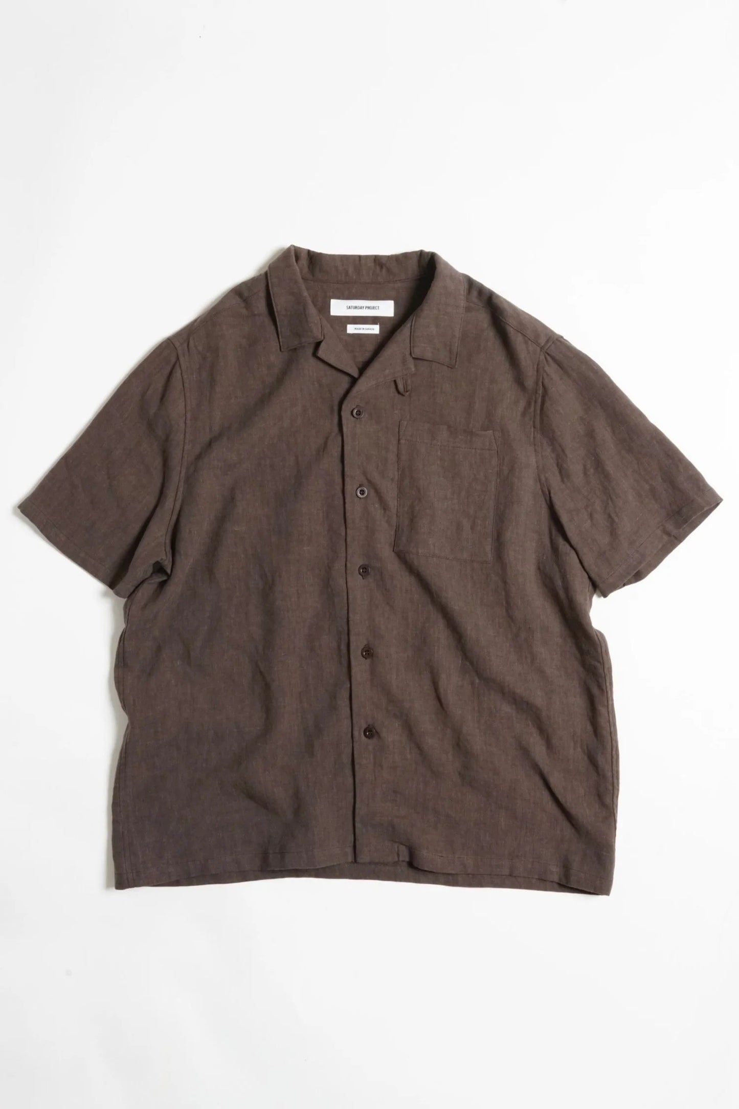 French Linen Camp Shirt - Chestnut