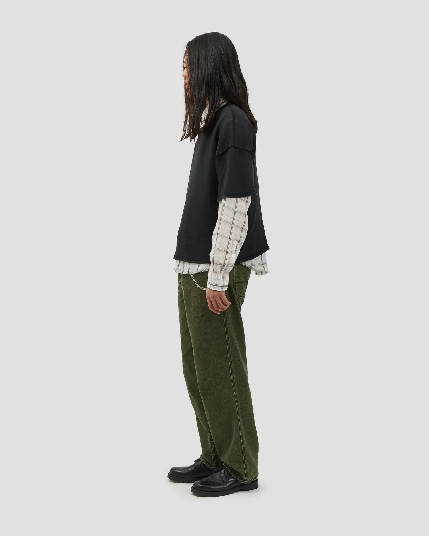 Office Shirt Linen Plaid