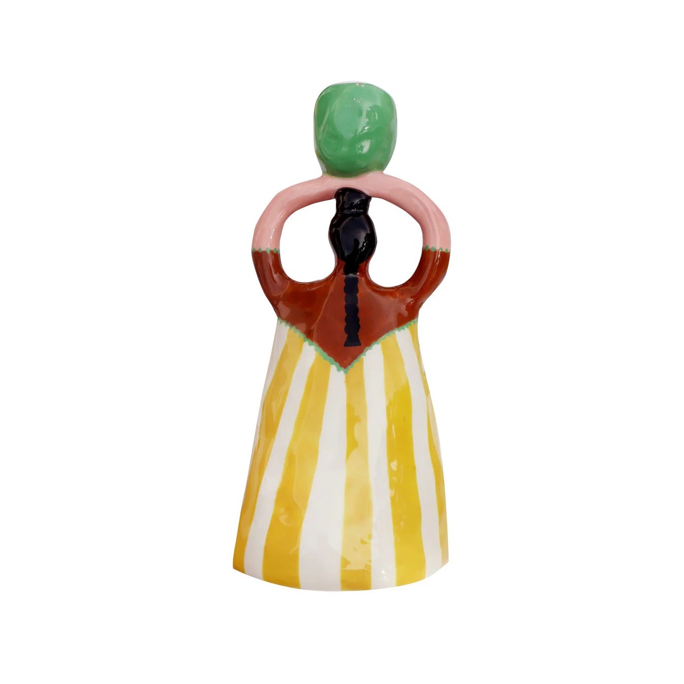 Nina Yellow Stripe Candleholder