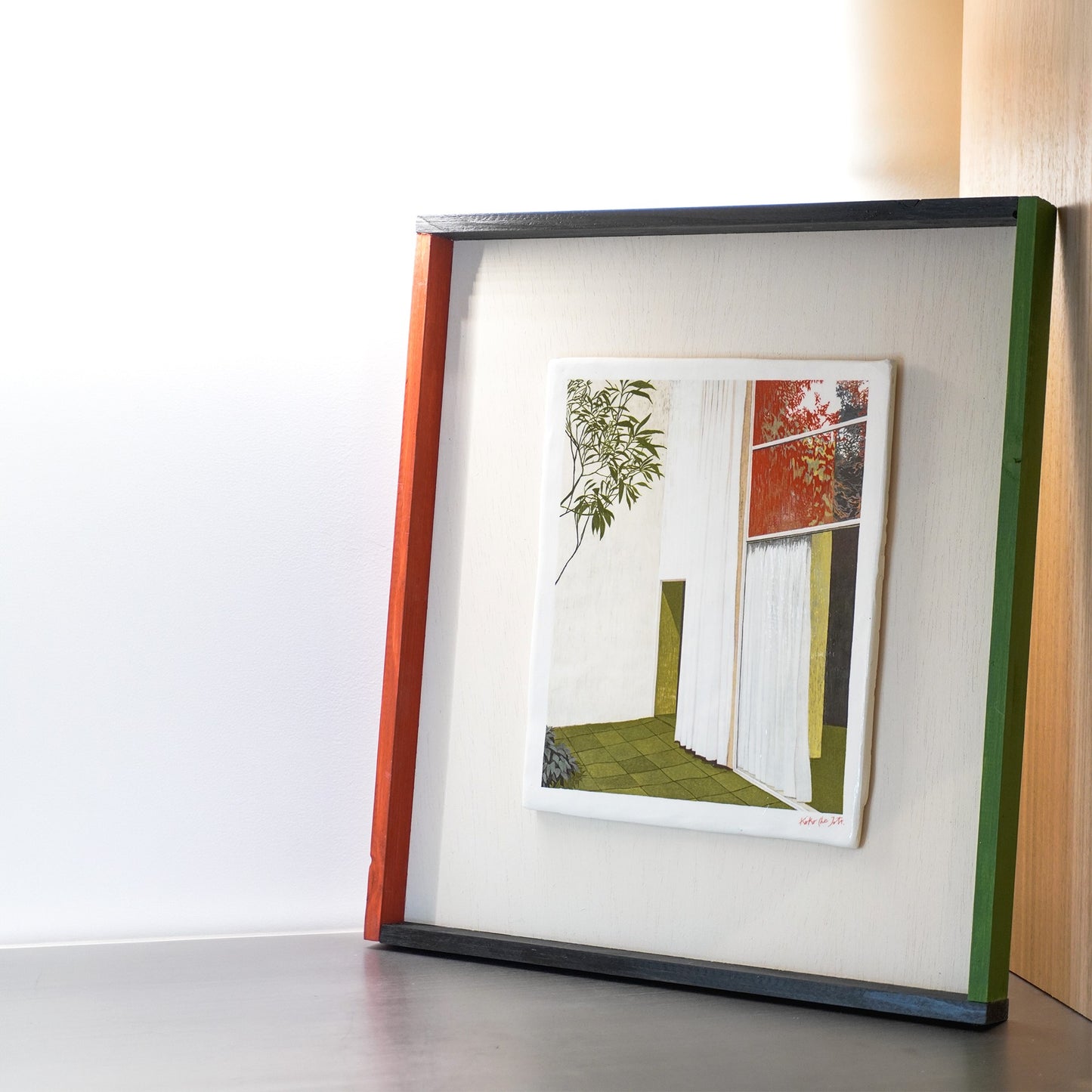 Major Ceramic Painting - Red Yard