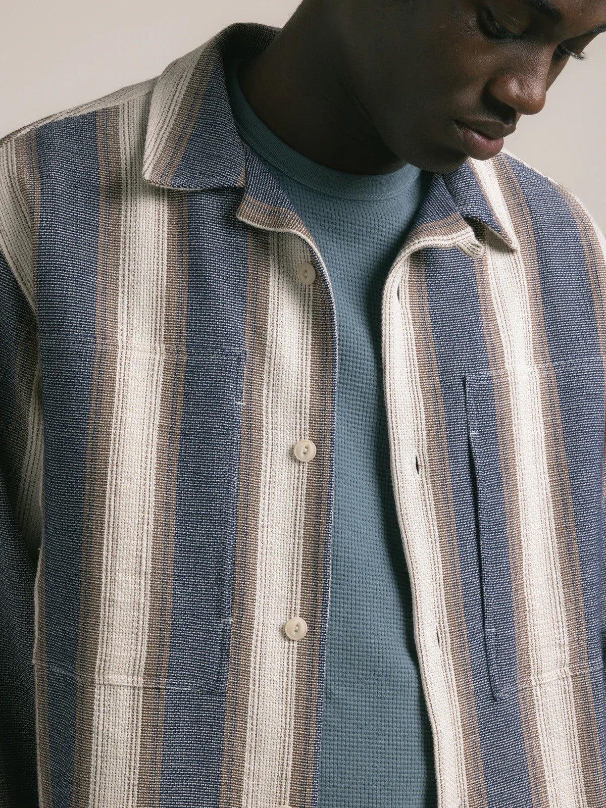 Durno Overshirt Navy Brown