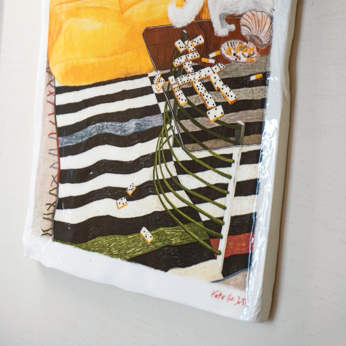 Major Ceramic Painting - No Pizza But Domino