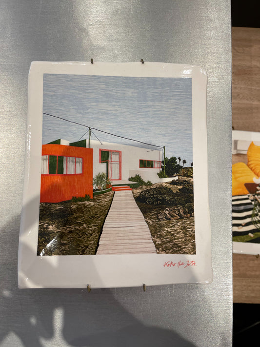 Small Unframed Ceramic Painting - Galapagos