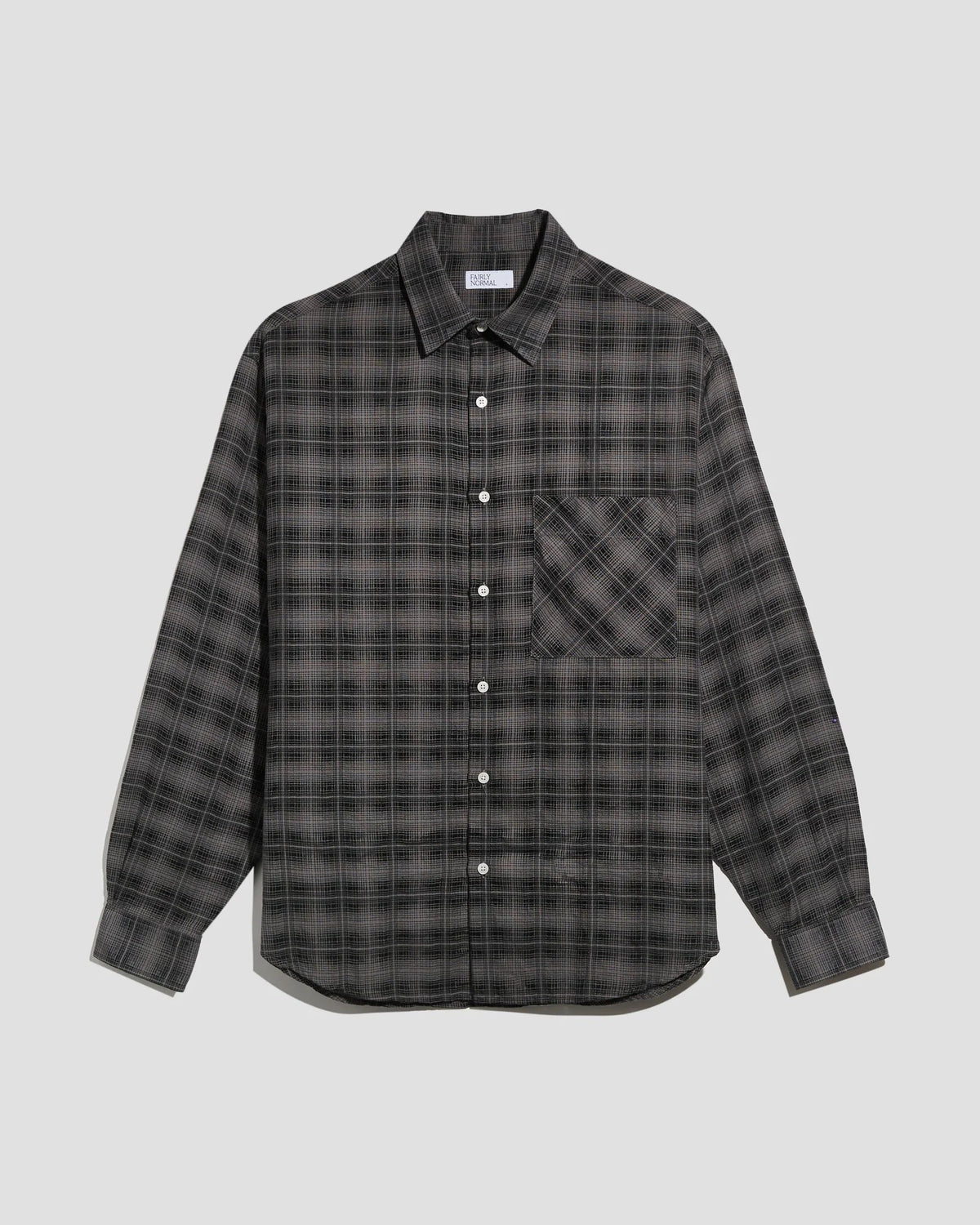 Oversized Shirt Plaid Black