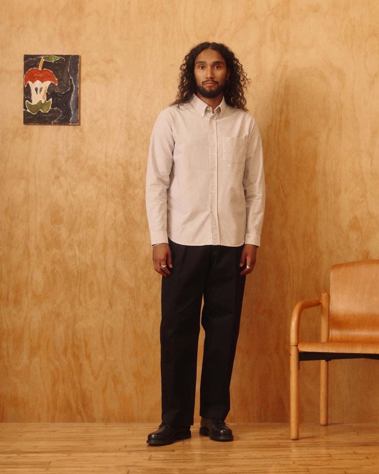 Beefy Cotton Oxford- Brown Stripe