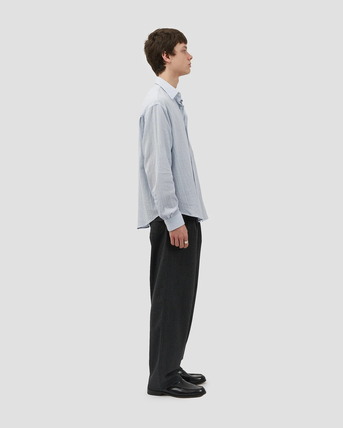 Oversized Shirt Seersucker Light Blue