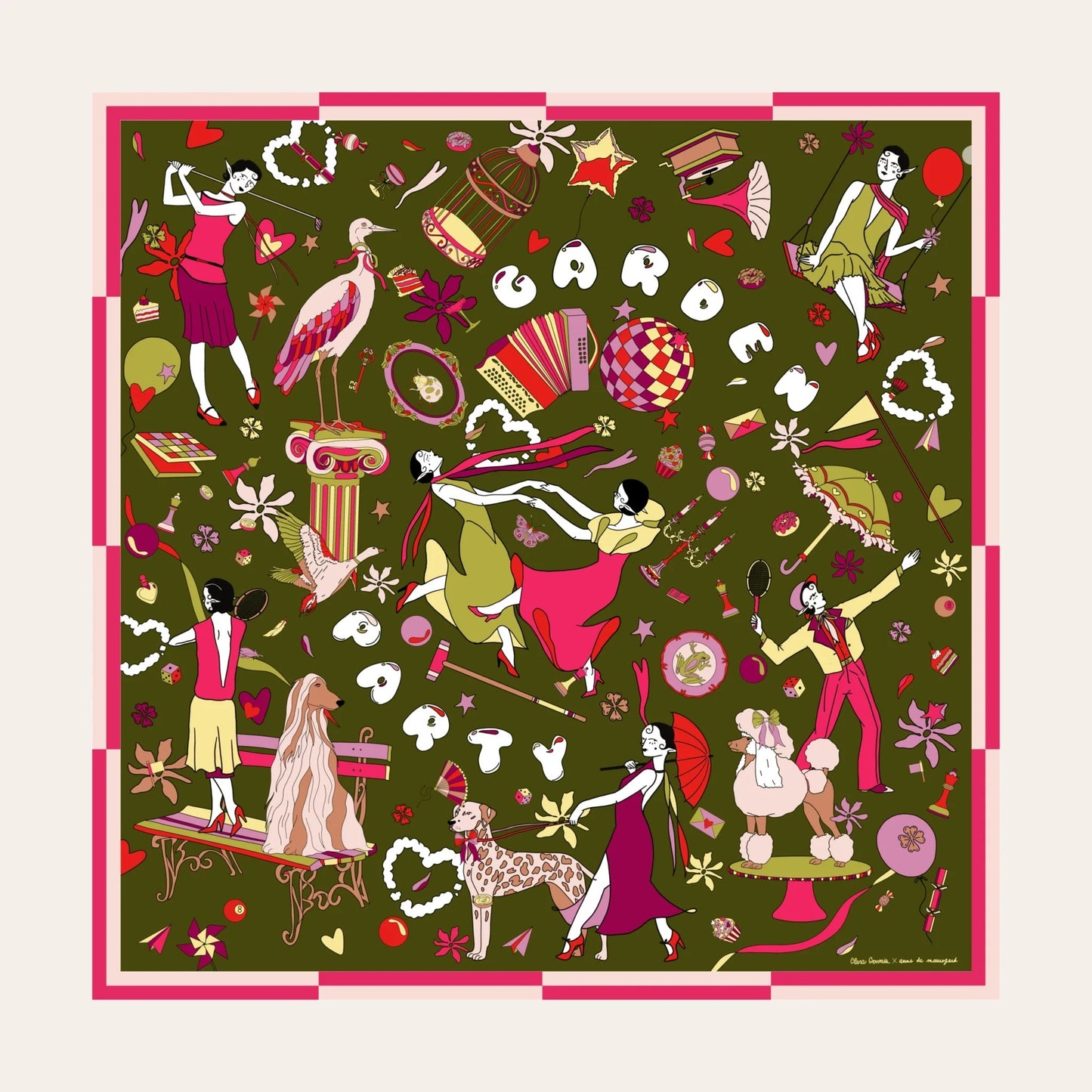 Silk scarf - Garden Party