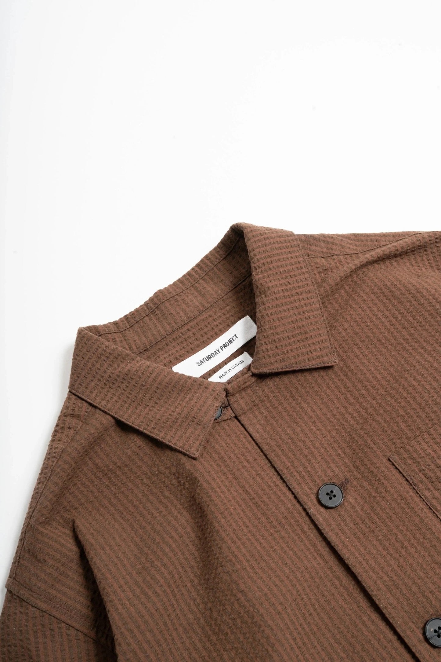 Seersucker Overshirt - Brown Stripe