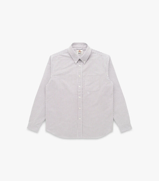 Beefy Cotton Oxford- Brown Stripe