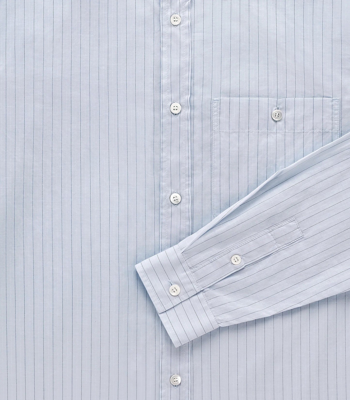 Jones Cotton & Silk Shirt - Light Blue Stripes