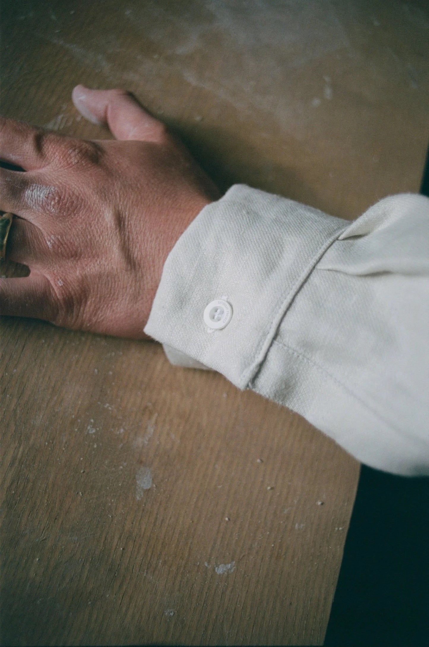 French Linen Chore Shirt - Ecru