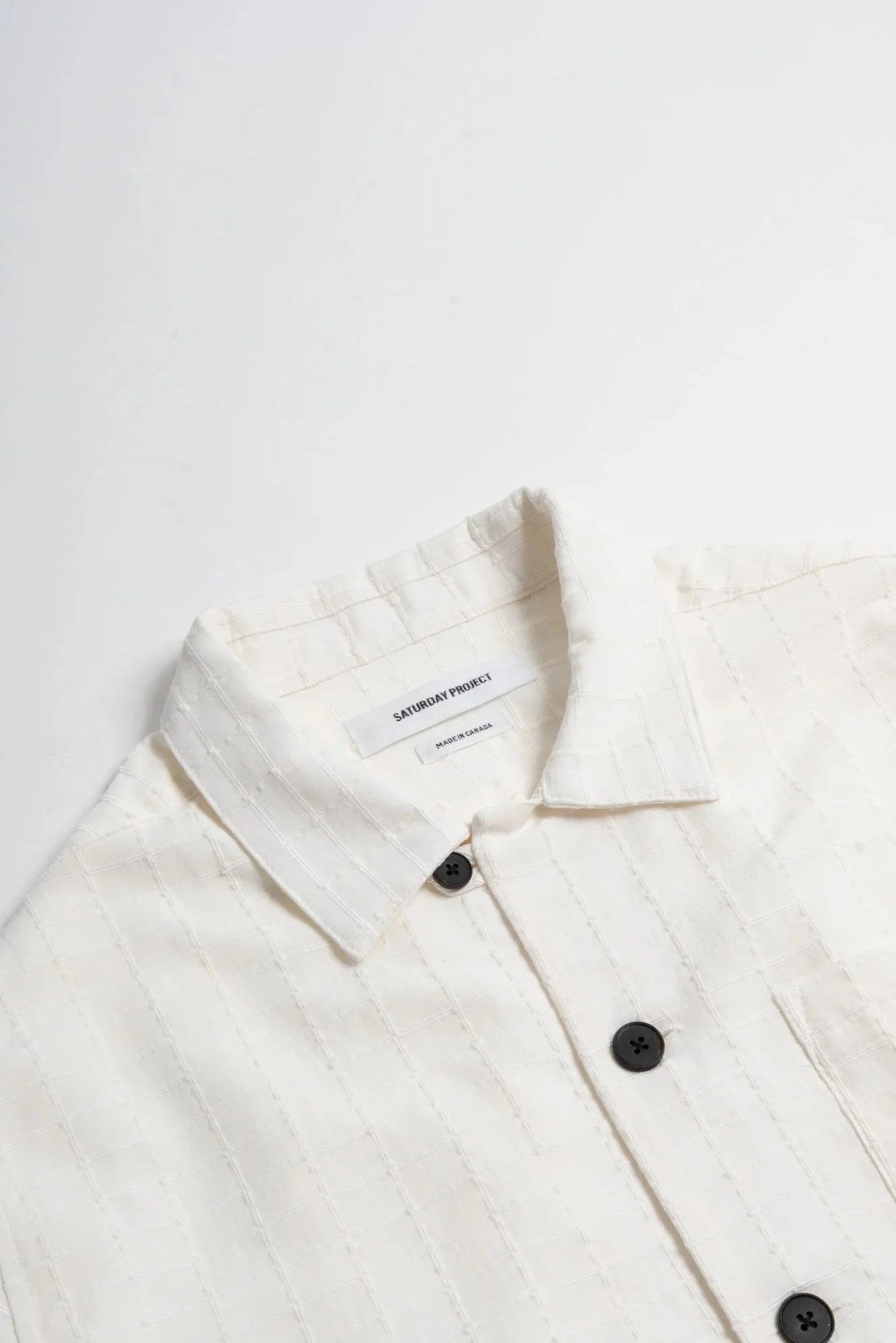 Jacquard Overshirt - Ecru Stripe