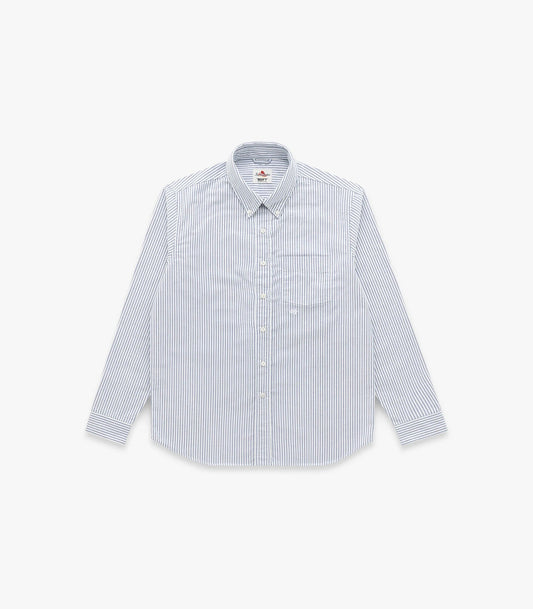 Beefy Coton Oxford - Navy Stripe