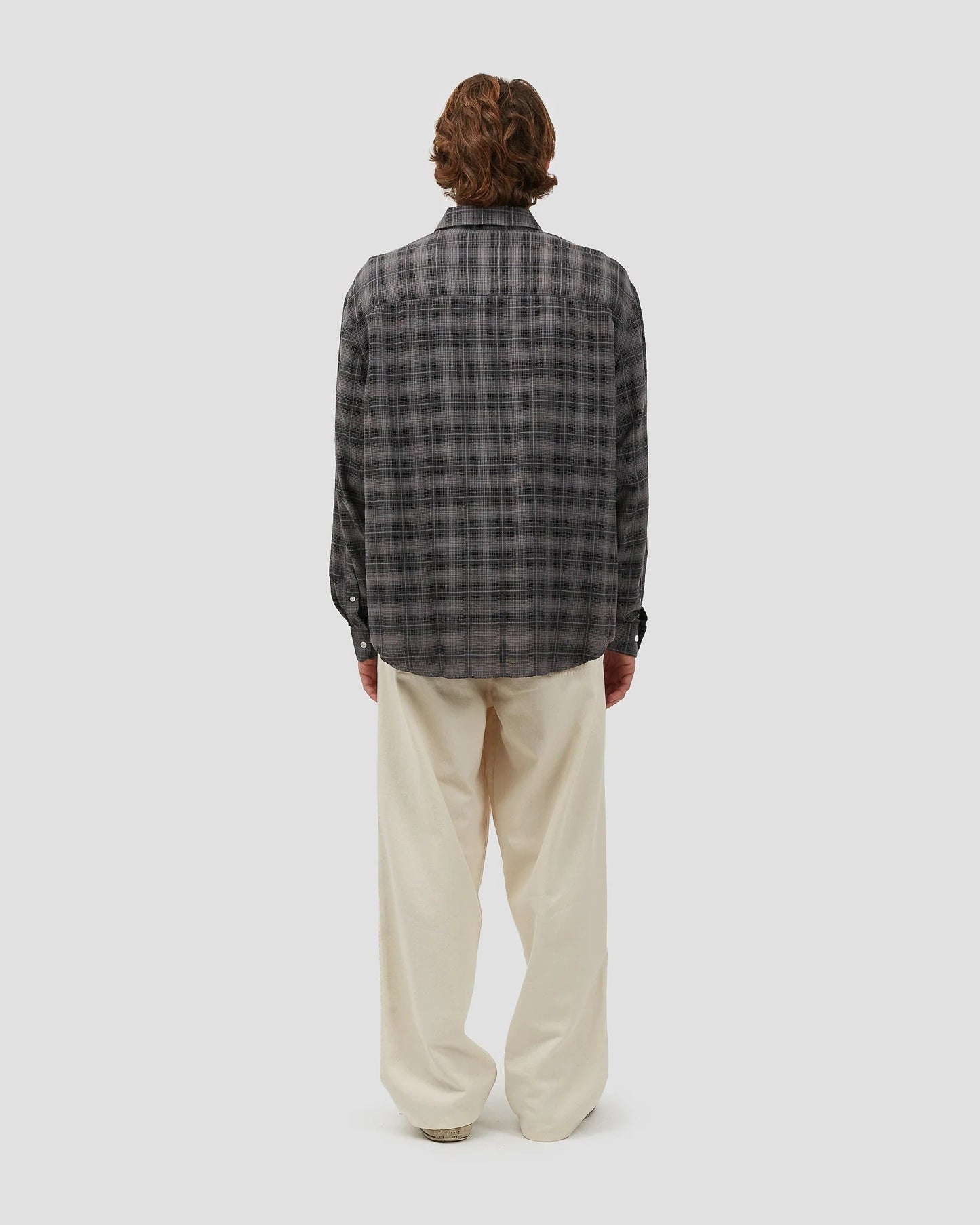 Oversized Shirt Plaid Black