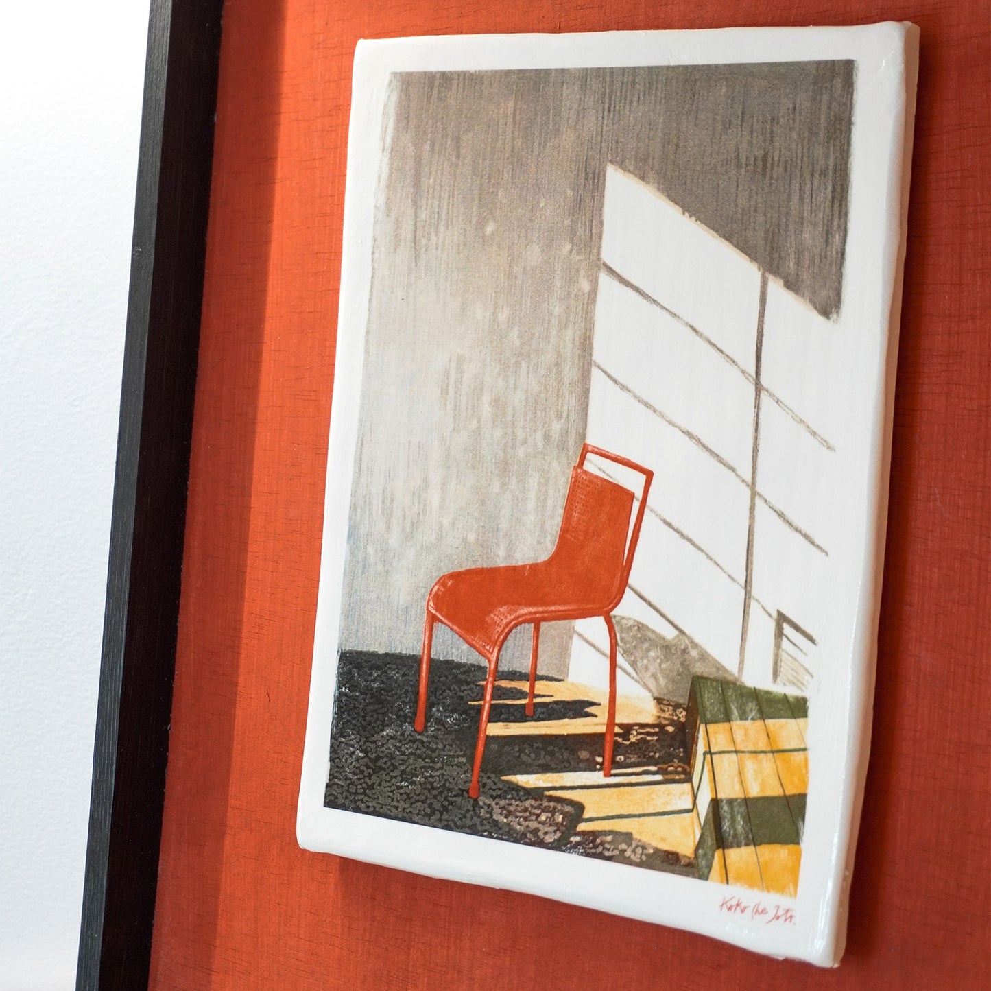 Minor Ceramic Painting - Red Series N°2