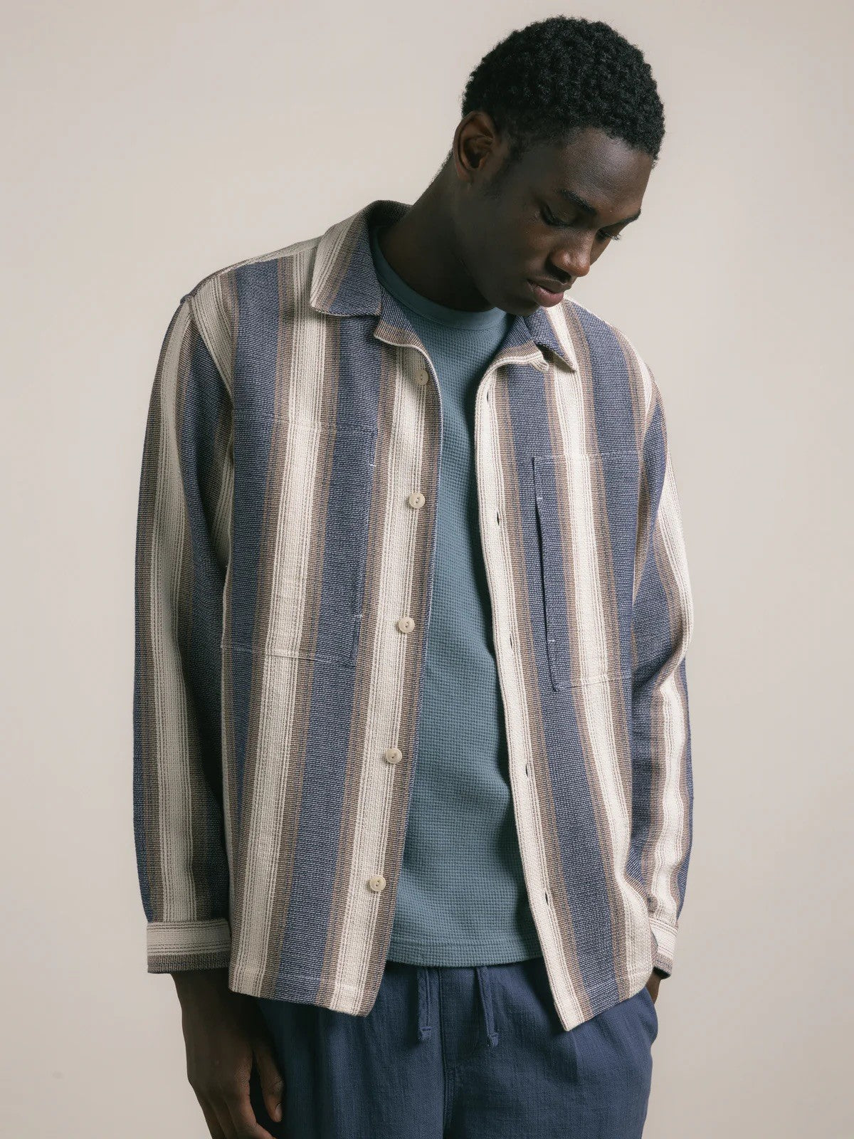 Durno Overshirt Navy Brown