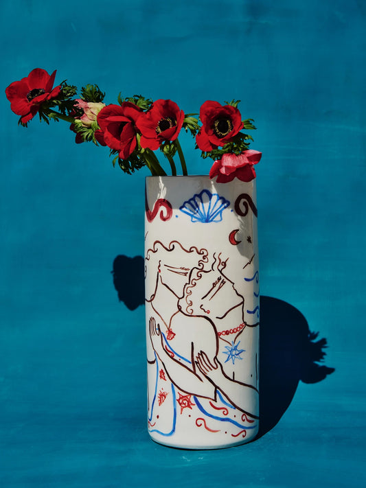 Ceramic Vase - Eros & Psyche