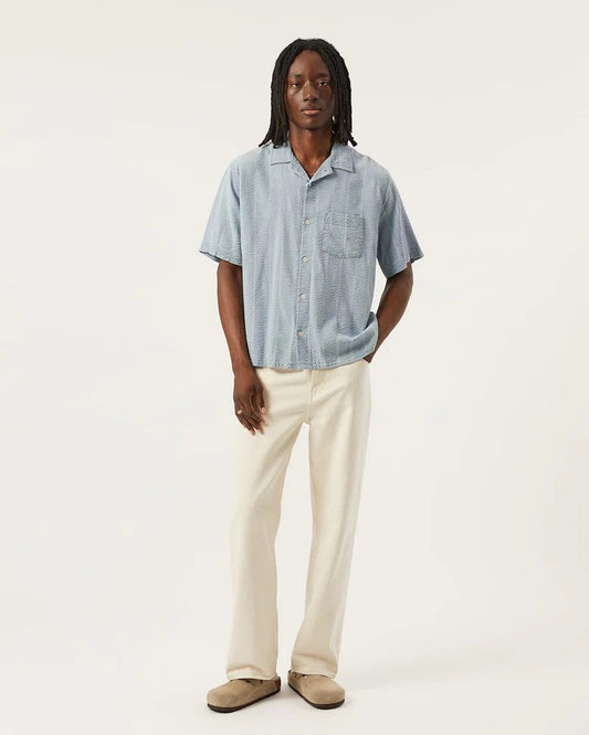 Striped Seersucker Shirt - Indigo