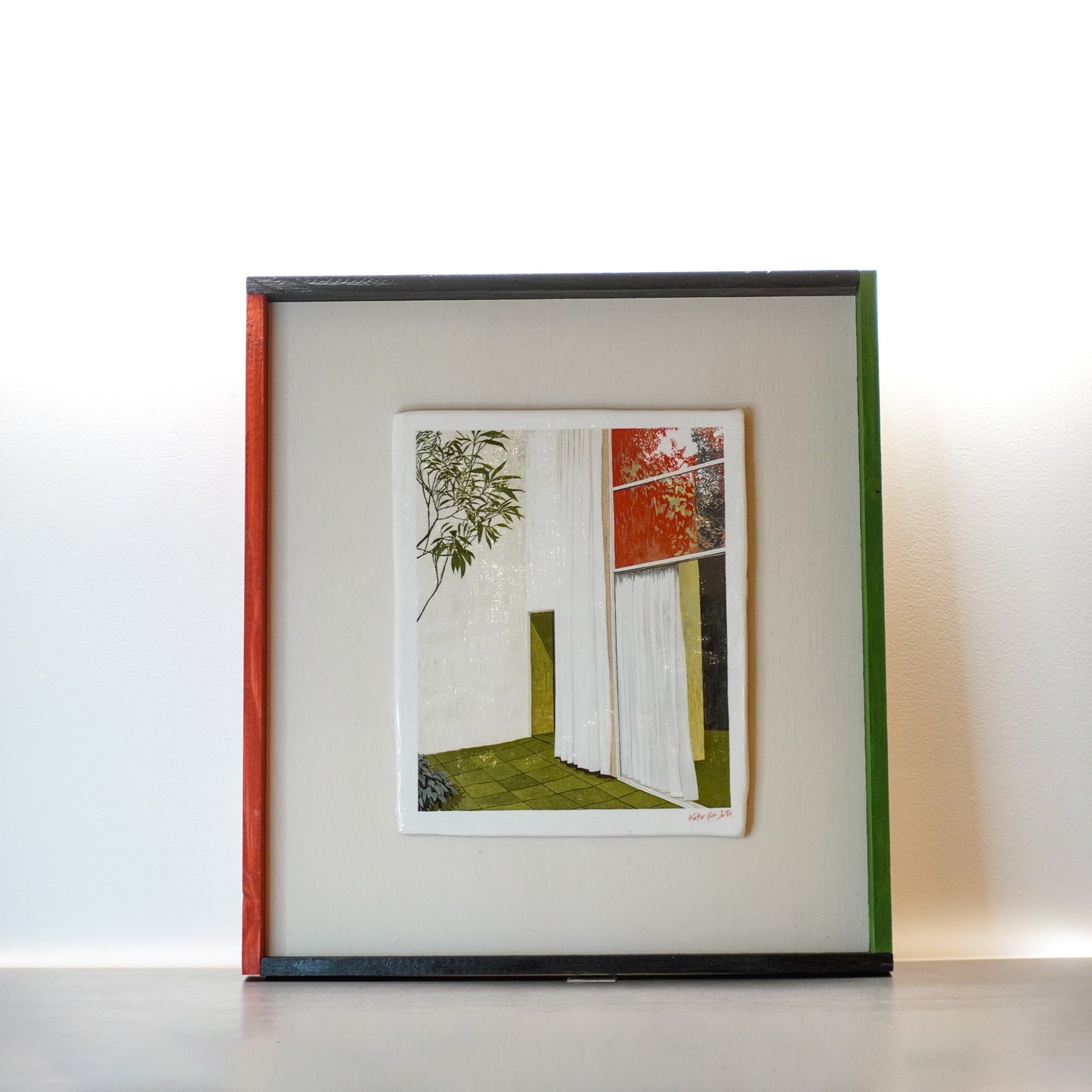 Major Ceramic Painting - Red Yard