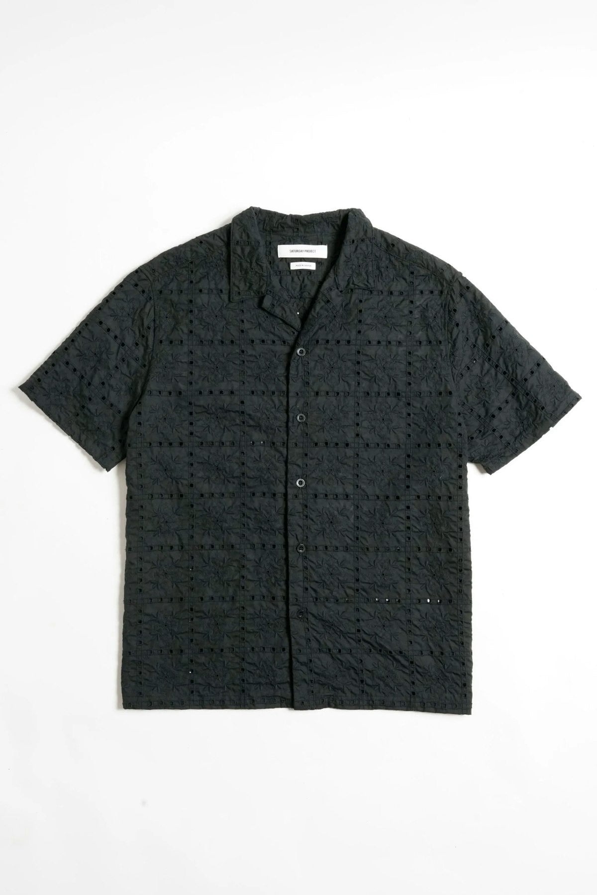 Embroidered Floral Shirt - Black