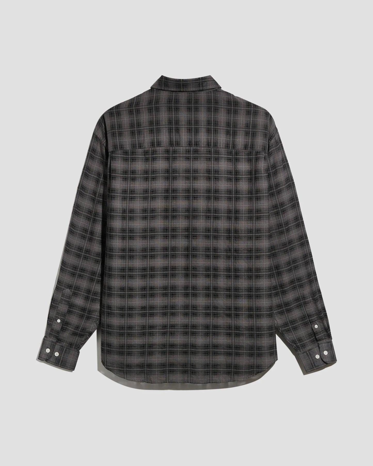 Oversized Shirt Plaid Black
