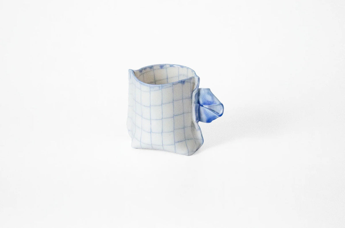 Nerikomi Check Pattern Origami Teacup
