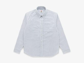 Beefy Coton Oxford - Navy Stripe