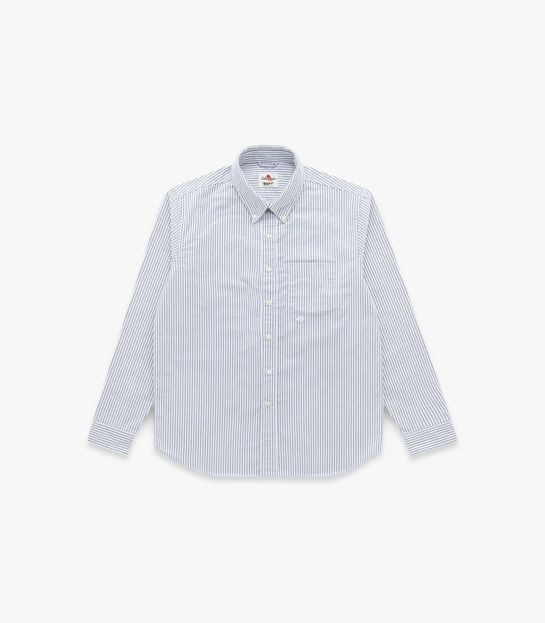 Beefy Coton Oxford - Navy Stripe