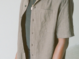French Linen Camp Shirt - Chestnut
